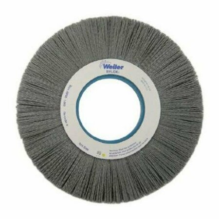 NYLOX Wheel Brush, Composite, 10 in Brush Dia, 1 in Face W, 3-1/4 in Arbor Hole, Crimped/Round Filament/Wi 83440
